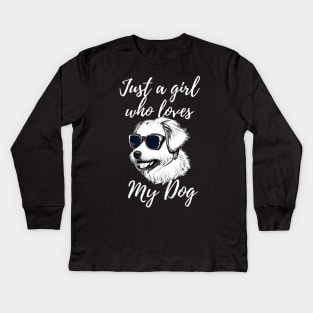 Just a guy who loves my dog Kids Long Sleeve T-Shirt